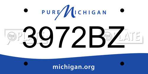 3972BZ Michigan License Plate