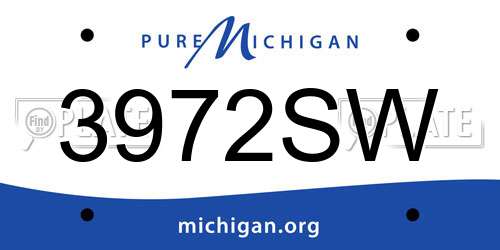 3972SW Michigan License Plate
