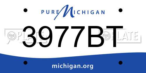 3977BT Michigan License Plate