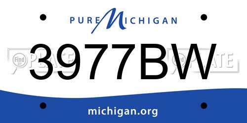 3977BW Michigan License Plate