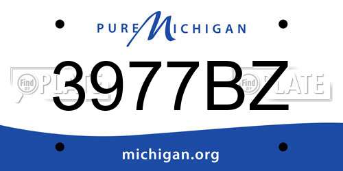 3977BZ Michigan License Plate