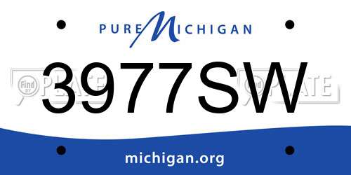 3977SW Michigan License Plate