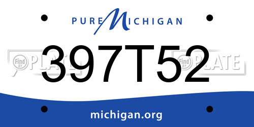 397T52 Michigan License Plate