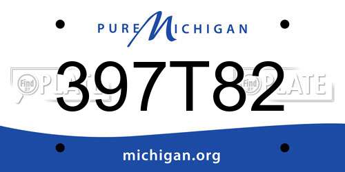 397T82 Michigan License Plate