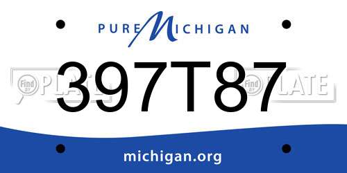 397T87 Michigan License Plate