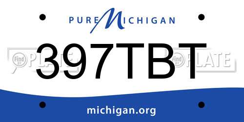 397TBT Michigan License Plate