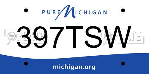 397TSW Michigan License Plate