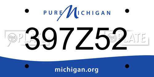 397Z52 Michigan License Plate