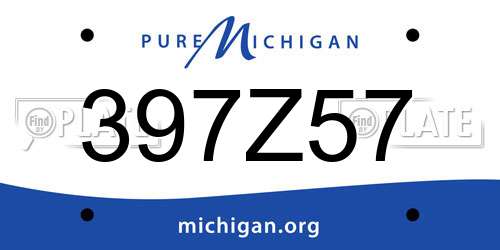 397Z57 Michigan License Plate