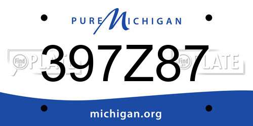 397Z87 Michigan License Plate