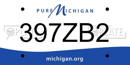 397ZB2 Michigan License Plate