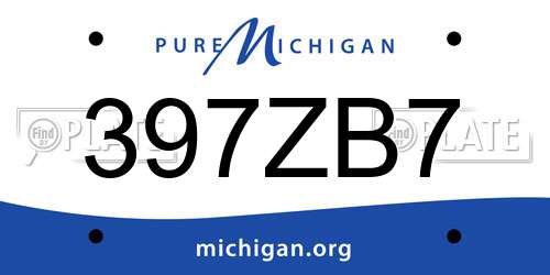 397ZB7 Michigan License Plate