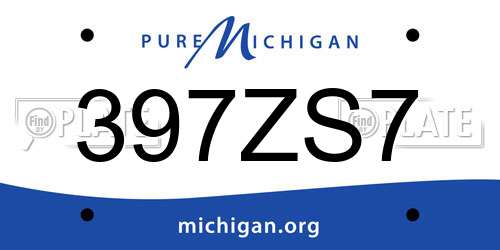 397ZS7 Michigan License Plate