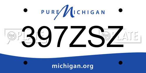 397ZSZ Michigan License Plate