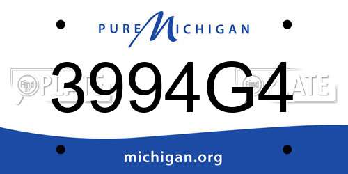 3994G4 Michigan License Plate