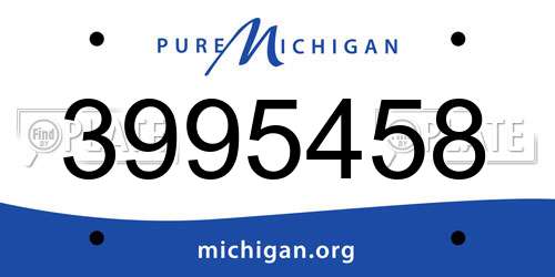 3995458 Michigan License Plate