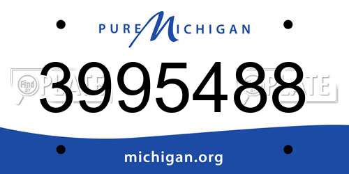 3995488 Michigan License Plate
