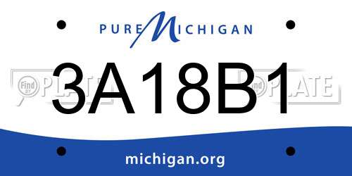 3A18B1 Michigan License Plate