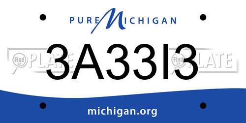 3A33I3 Michigan License Plate
