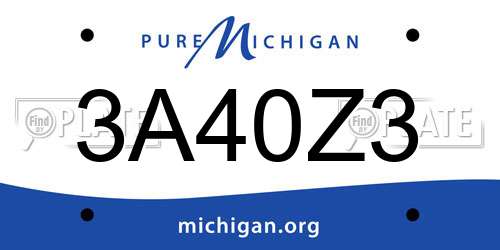 3A40Z3 Michigan License Plate