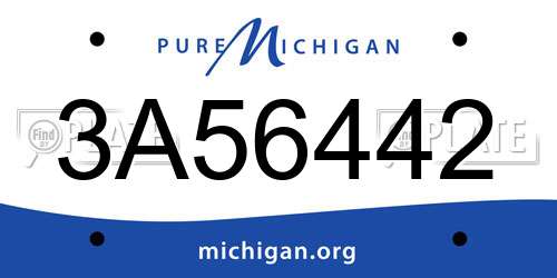3A56442 Michigan License Plate