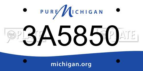 3A5850 Michigan License Plate