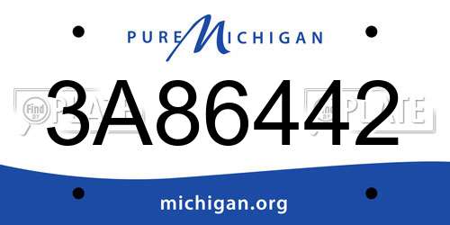 3A86442 Michigan License Plate