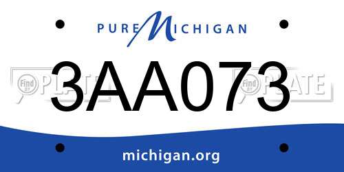 3AA073 Michigan License Plate