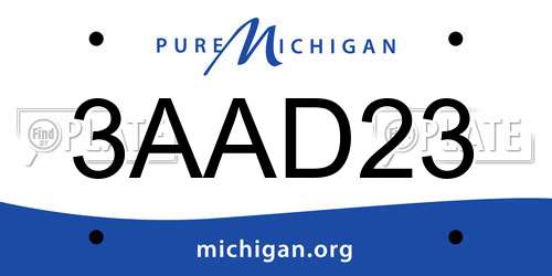 3AAD23 Michigan License Plate