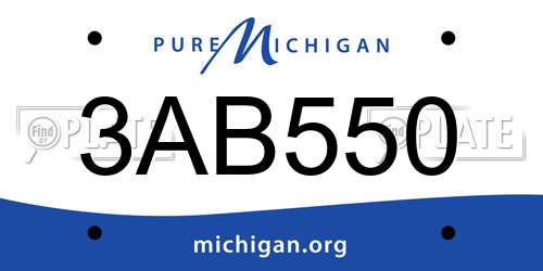 3AB550 Michigan License Plate