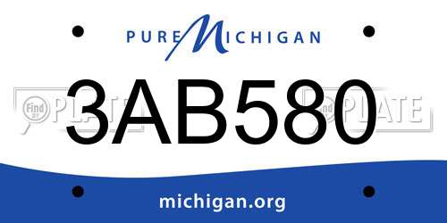 3AB580 Michigan License Plate