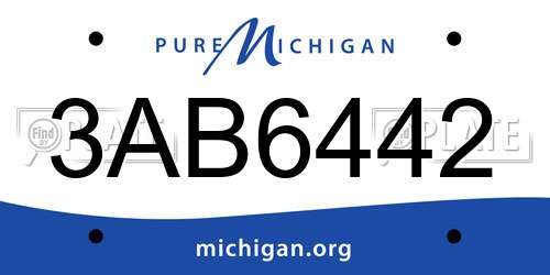 3AB6442 Michigan License Plate