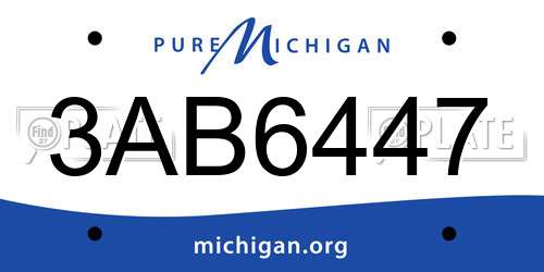 3AB6447 Michigan License Plate