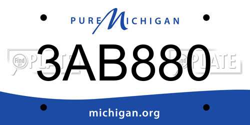 3AB880 Michigan License Plate