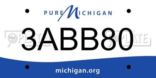 3ABB80 Michigan License Plate