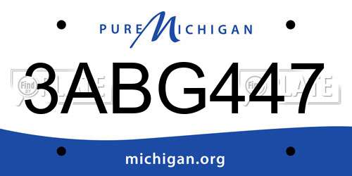 3ABG447 Michigan License Plate