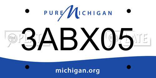 3ABX05 Michigan License Plate
