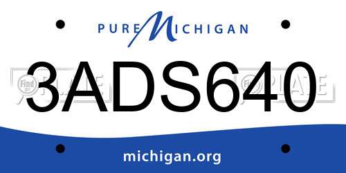 3ADS640 Michigan License Plate