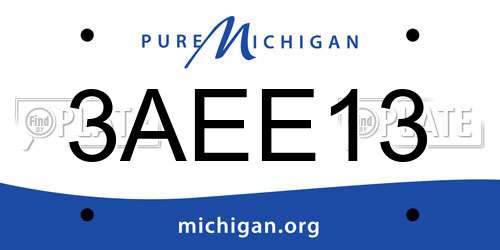 3AEE13 Michigan License Plate