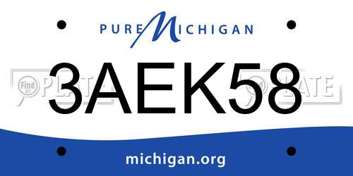 3AEK58 Michigan License Plate