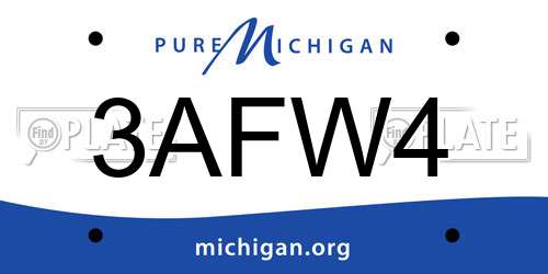 3AFW4 Michigan License Plate