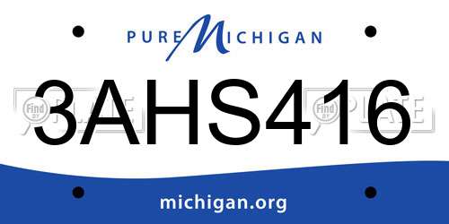 3AHS416 Michigan License Plate