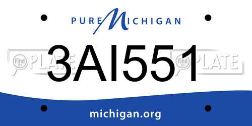 3AI551 Michigan License Plate