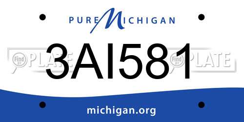 3AI581 Michigan License Plate