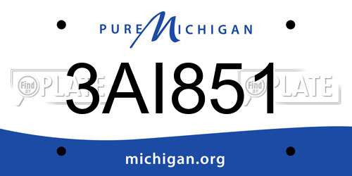 3AI851 Michigan License Plate