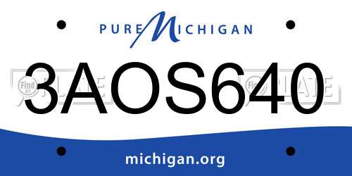 3AOS640 Michigan License Plate