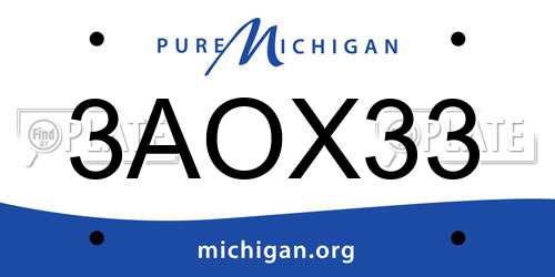 3AOX33 Michigan License Plate