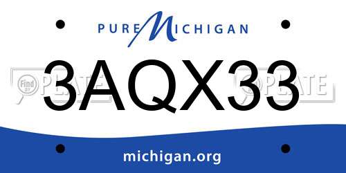3AQX33 Michigan License Plate