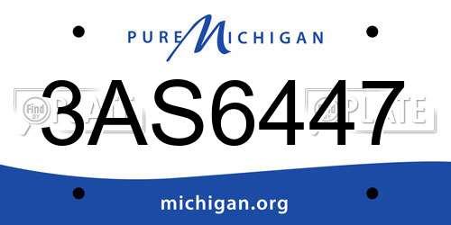 3AS6447 Michigan License Plate