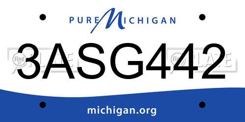 3ASG442 Michigan License Plate